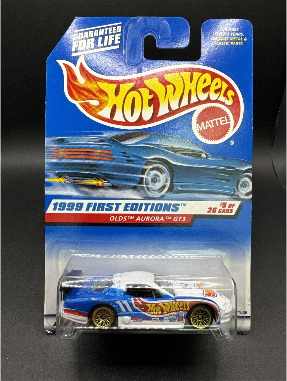 1999 Hot Wheels #911 First Editions 5/26 OLDS AURORA GT3 White Varia w/Gold Lace
